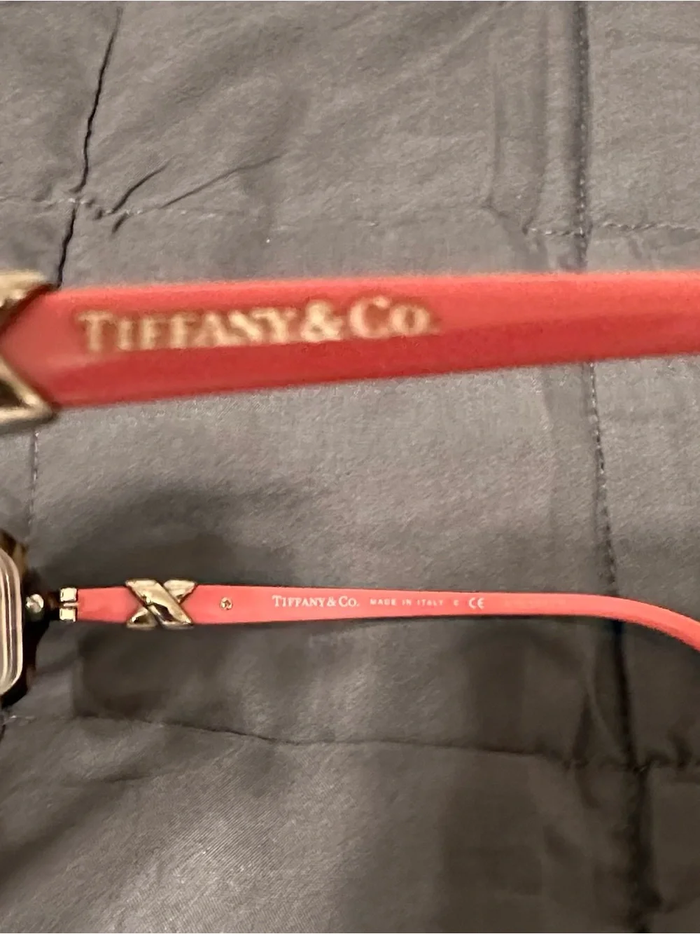 Tiffany & Co. Coral Pink Temple Eyeglass Frames